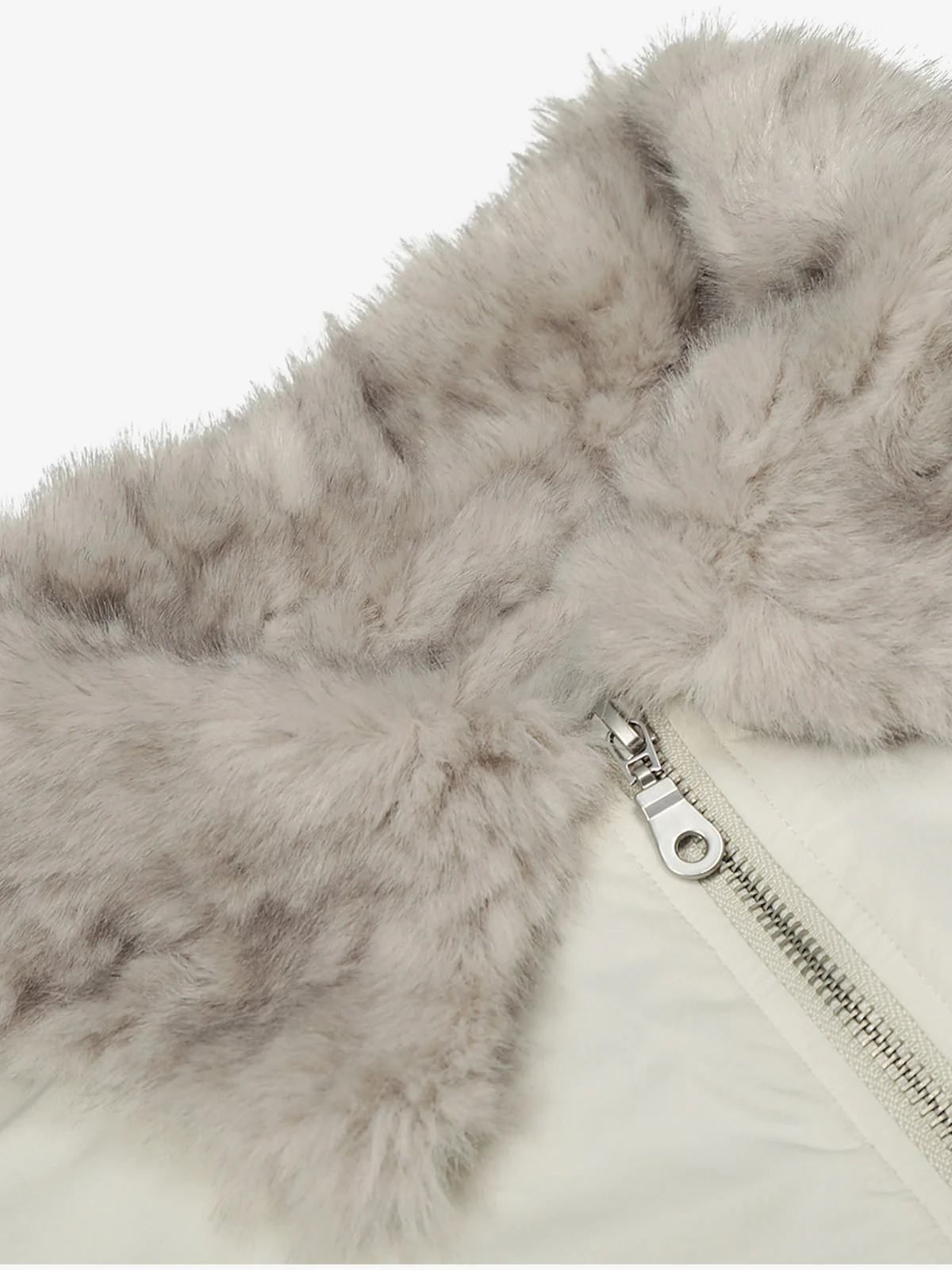 Faux Fur Collar Zipper Padded Bomber Jacket - Image 14