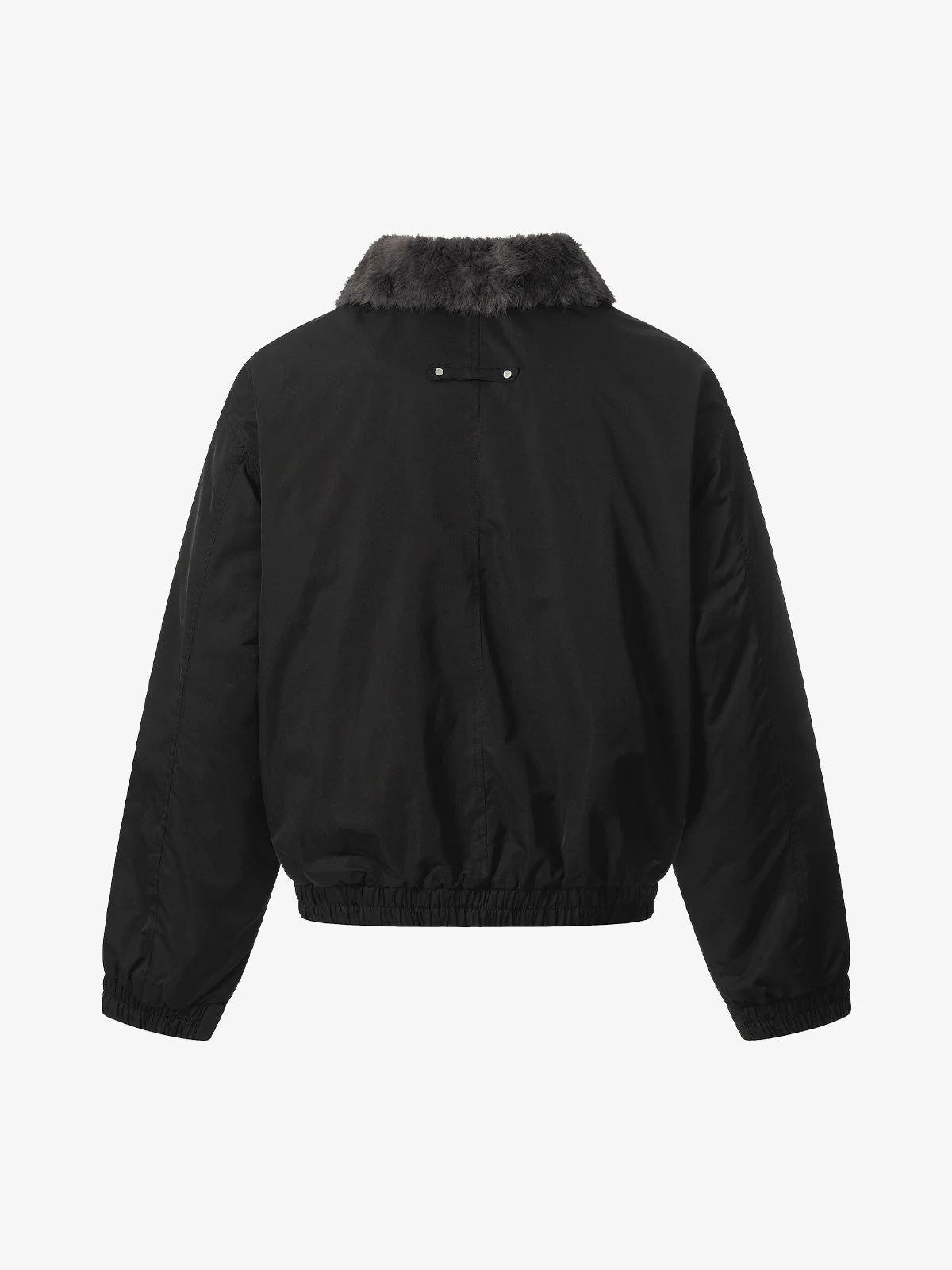 Faux Fur Collar Zipper Padded Bomber Jacket - Image 4