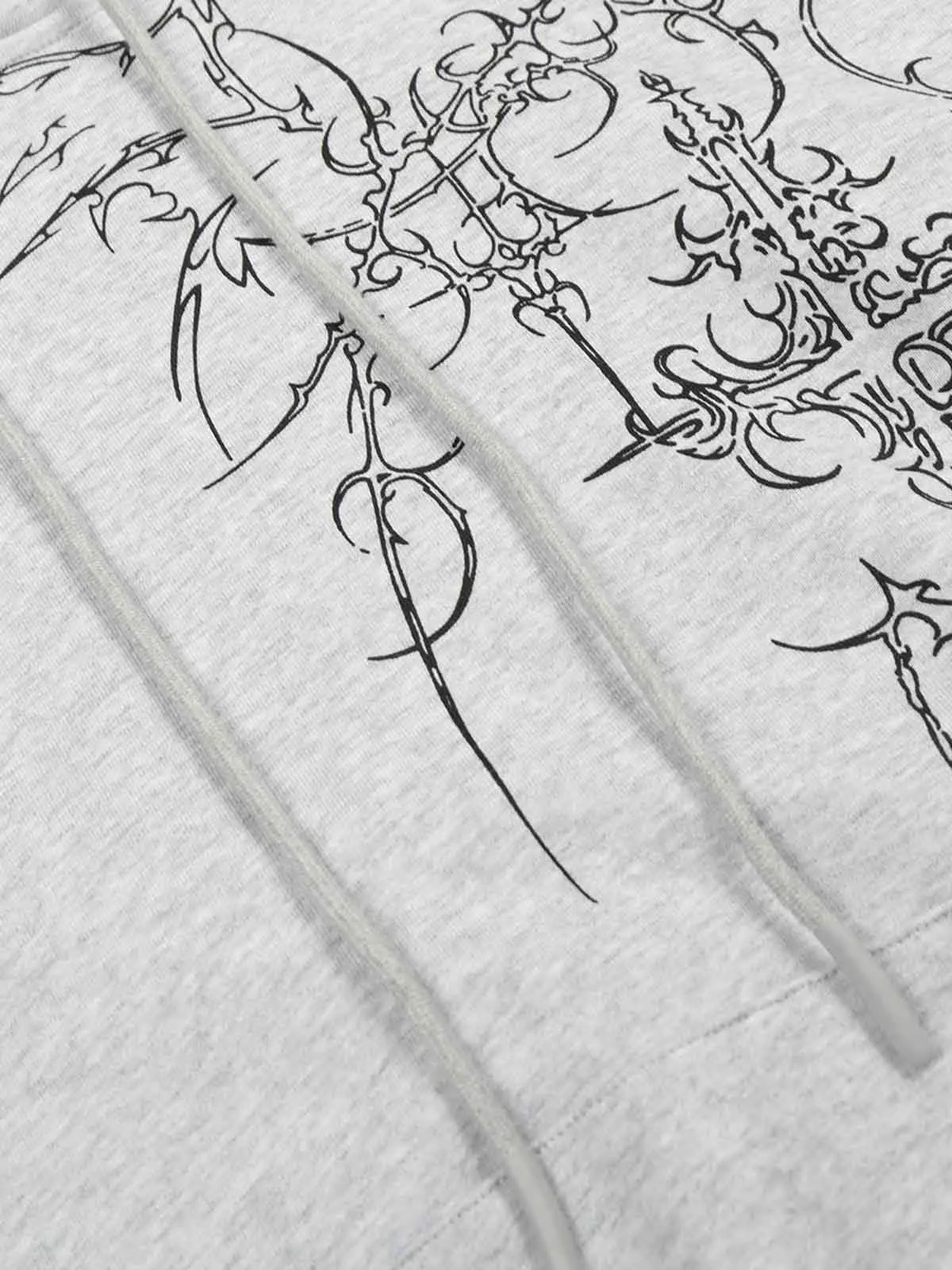 Floral Line Art Studded Pocket Hoodie - Image 10