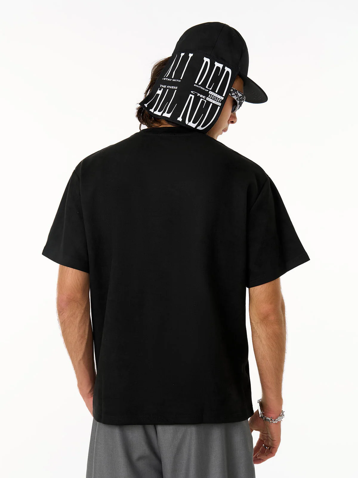 Functional Deconstructed Split Short-Sleeved T-Shirt - 2437 - Image 5