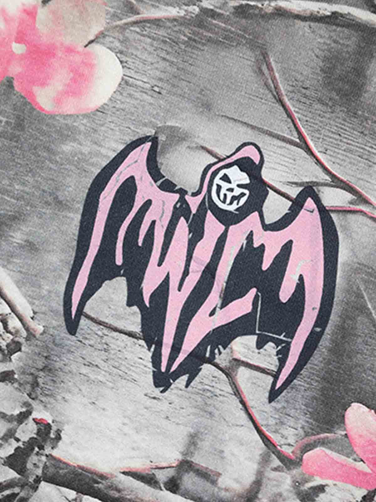 Gothic Devil Graphic Fleece-Lined Wide-Leg Sweatpants - Image 4