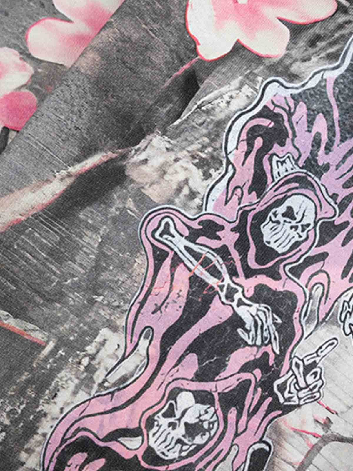 Gothic Devil Graphic Fleece-Lined Wide-Leg Sweatpants - Image 9