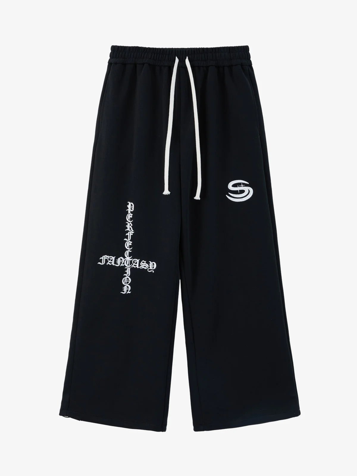 Gothic Letter Cross Embroidery Zip Up Hoodie and Sweatpants Set - Image 18