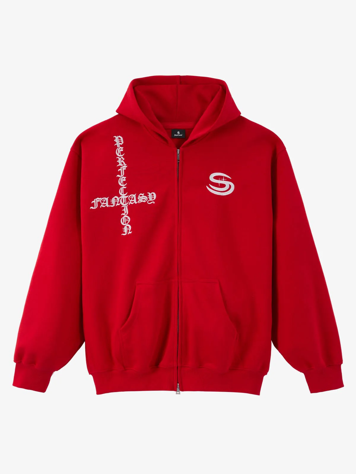 Gothic Letter Cross Embroidery Zip Up Hoodie and Sweatpants Set - Image 25