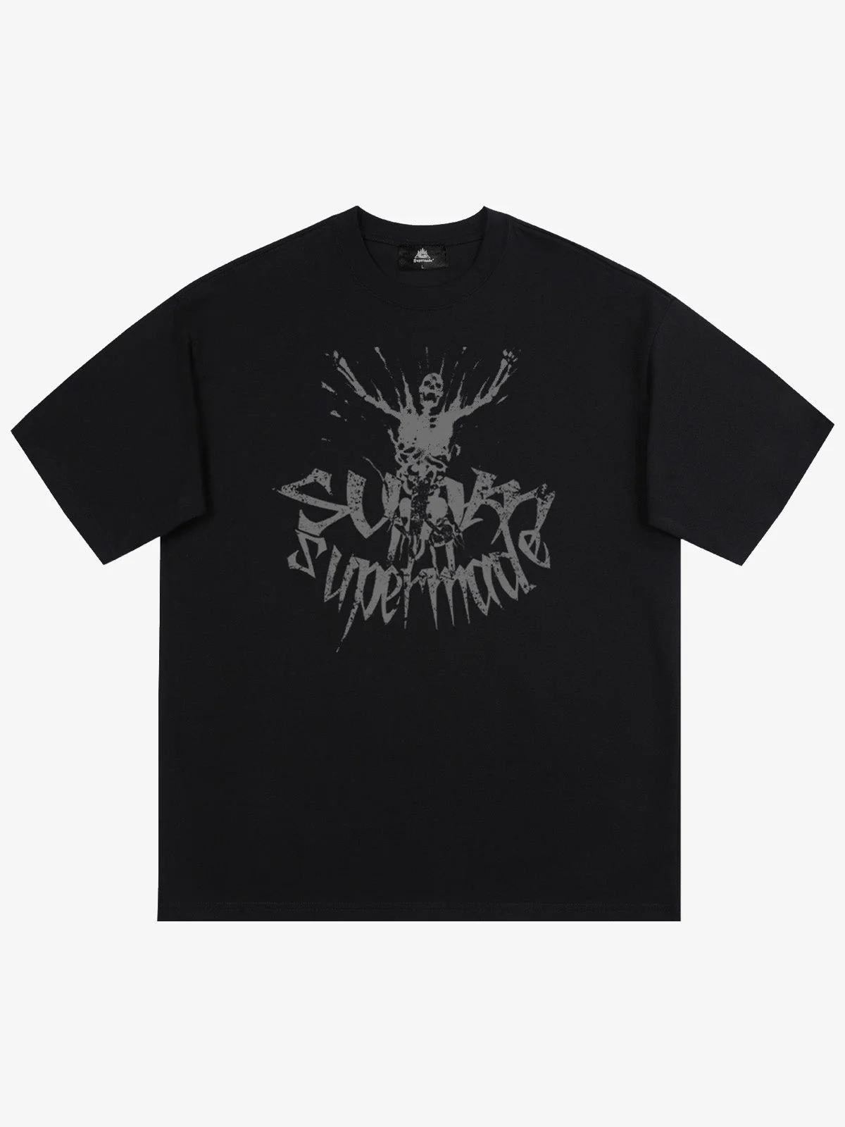 Gothic Skull Distressed Letter T-Shirt