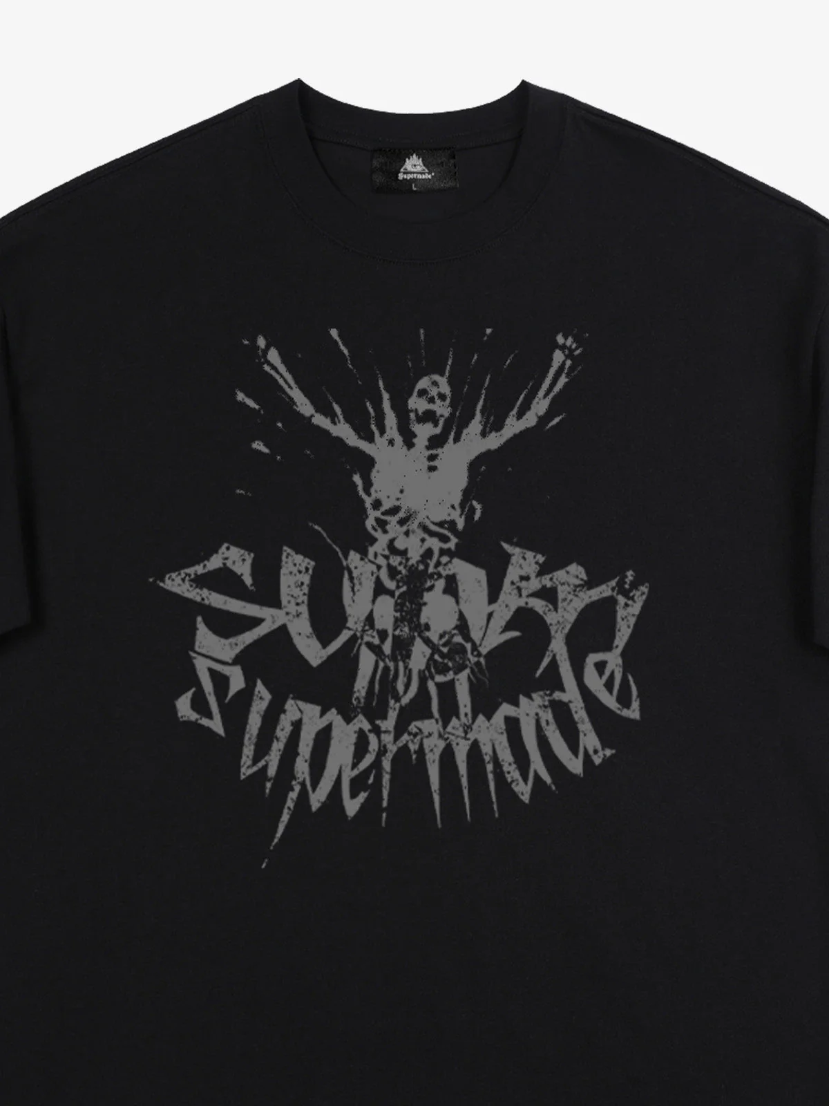 Gothic Skull Distressed Letter T-Shirt - Image 9