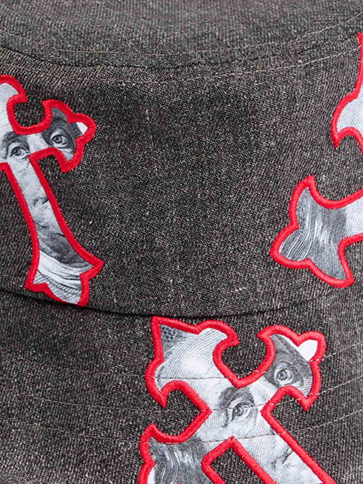 Cross And Portrait Denim Bucket Hat - Image 12