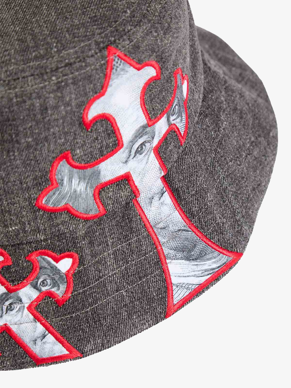Cross And Portrait Denim Bucket Hat - Image 13