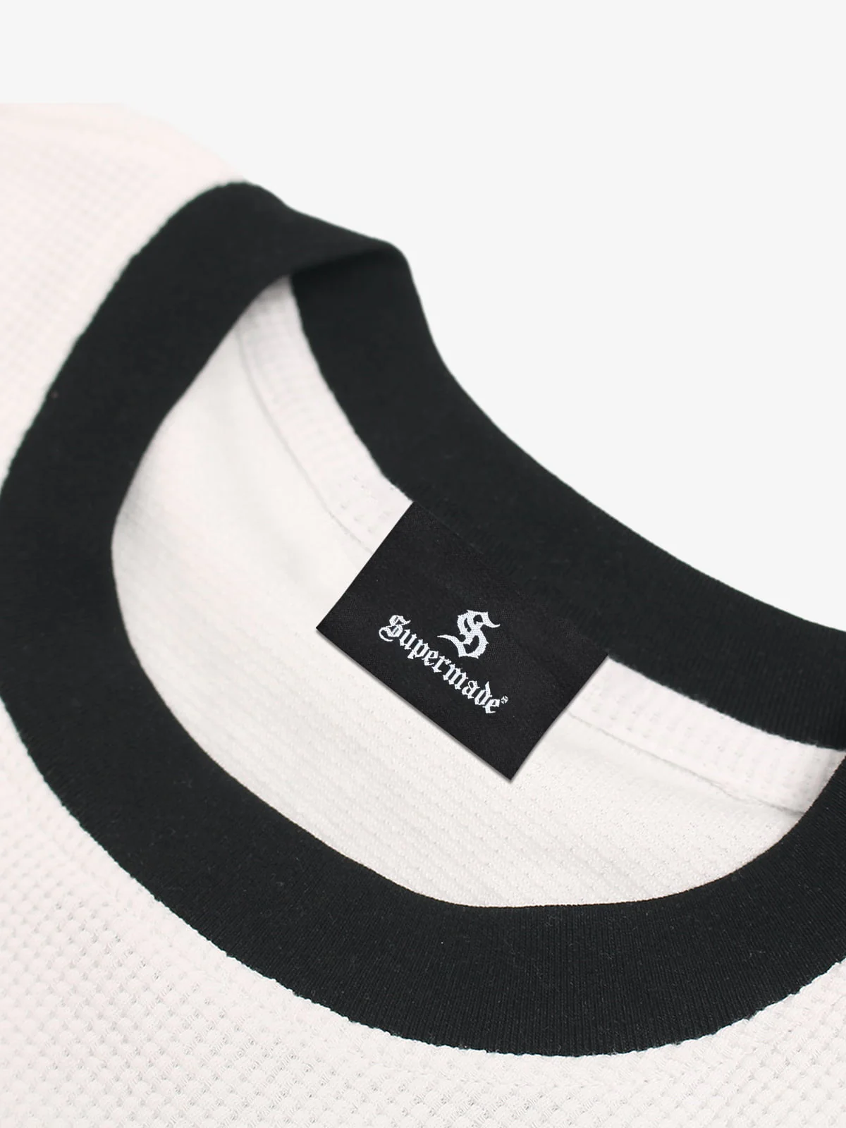 Heart Slogan Graphic Contrast Sleeve Waffle Knit T-Shirt - Image 9