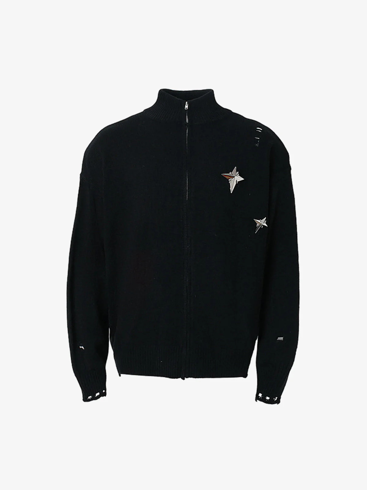 Heavy Cut Turtleneck Cardigan Zipper Sweater - Image 10