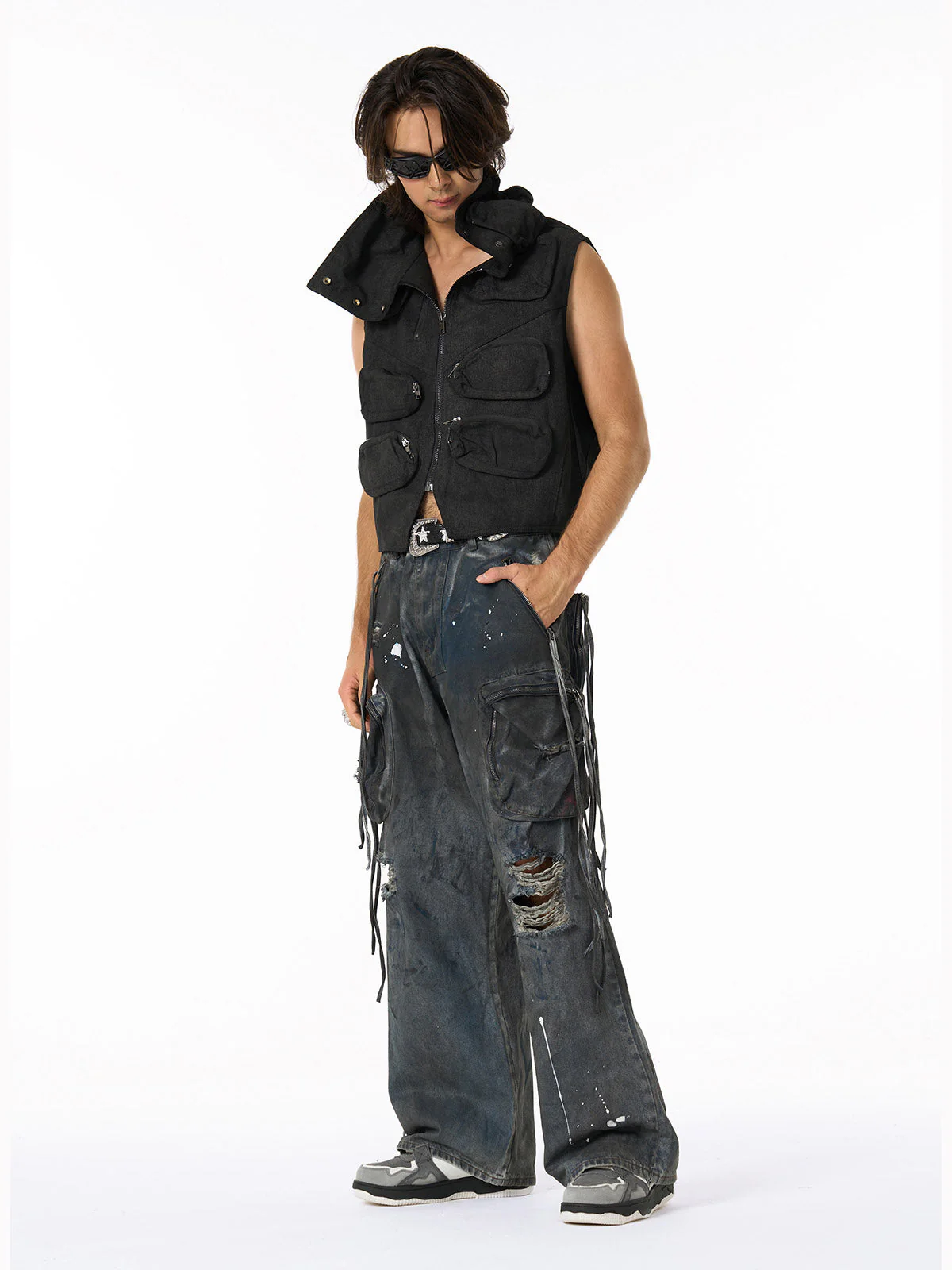 Heavy-Duty Multi-Pocket Multi-Zipper Vest - Image 8