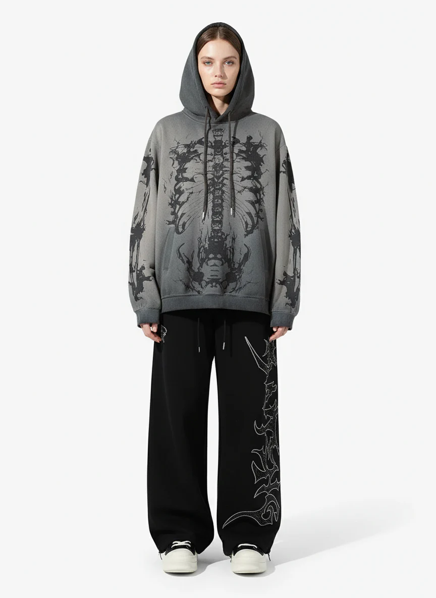 High Street Rhinestone Hip-hop Wide-leg Sweatpants - Image 4