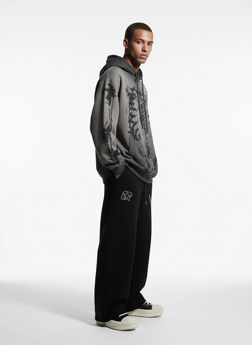 High Street Rhinestone Hip-hop Wide-leg Sweatpants - Image 7