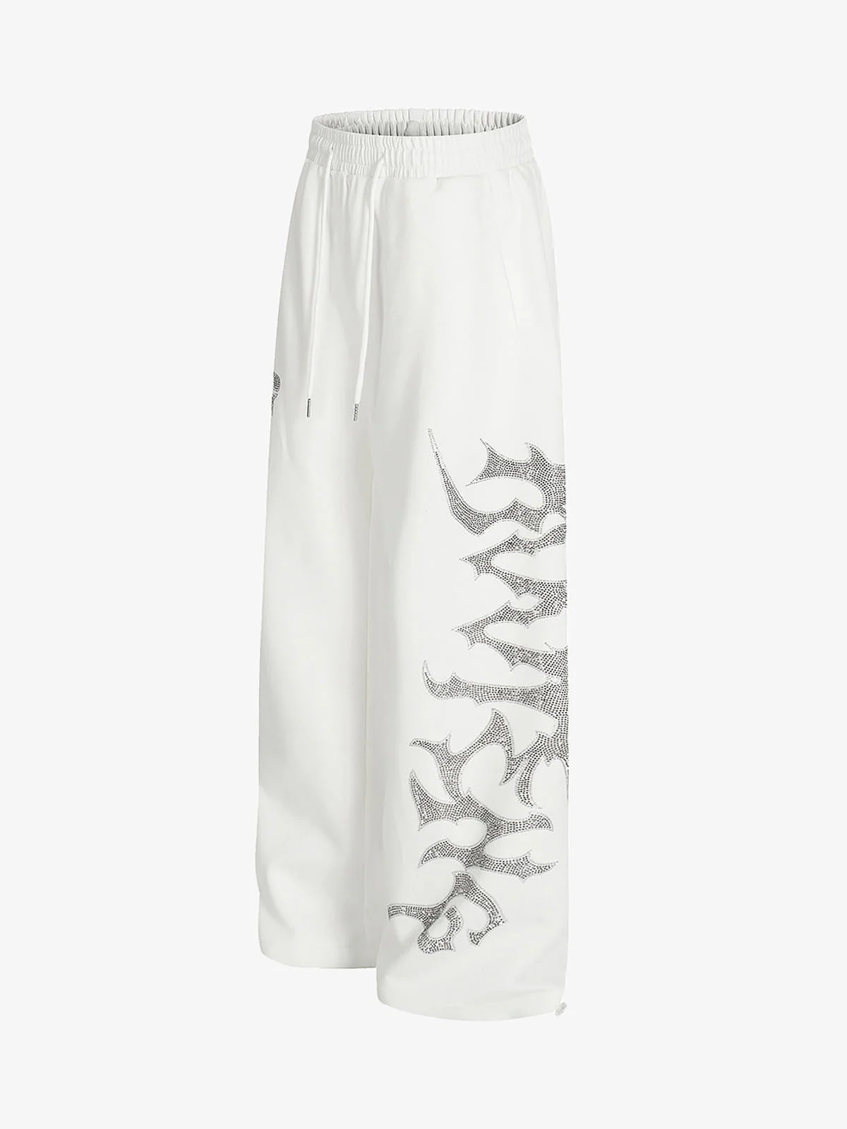 High Street Rhinestone Hip-hop Wide-leg Sweatpants - Image 8