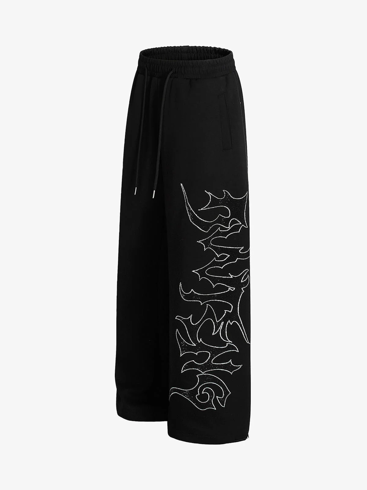 High Street Rhinestone Hip-hop Wide-leg Sweatpants - Image 9