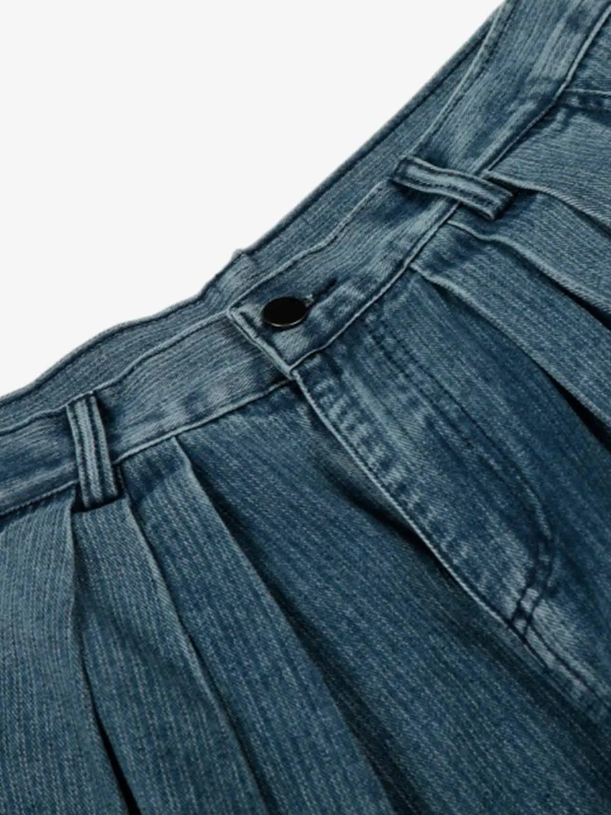 High Waist Pleated Wide Leg Jeans - Image 6
