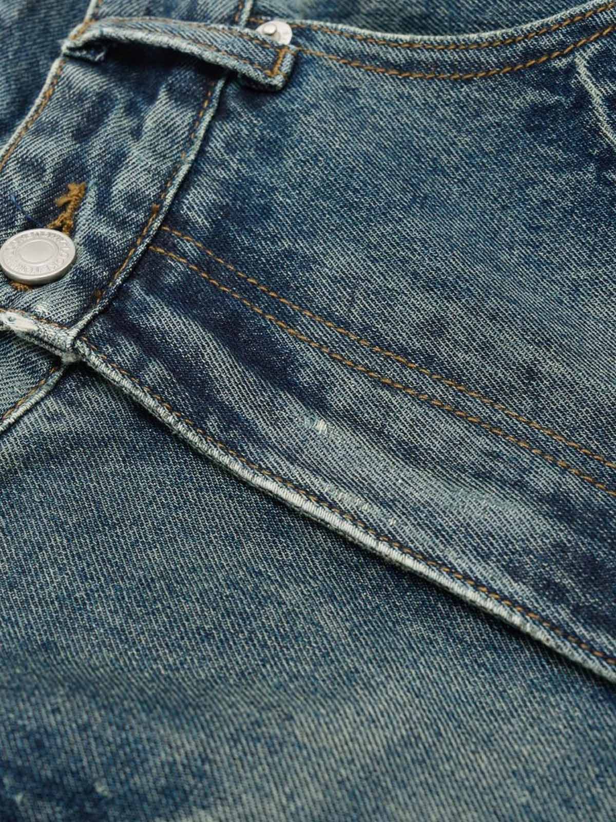Washed Distressed Barrel Denim Jorts - Image 3