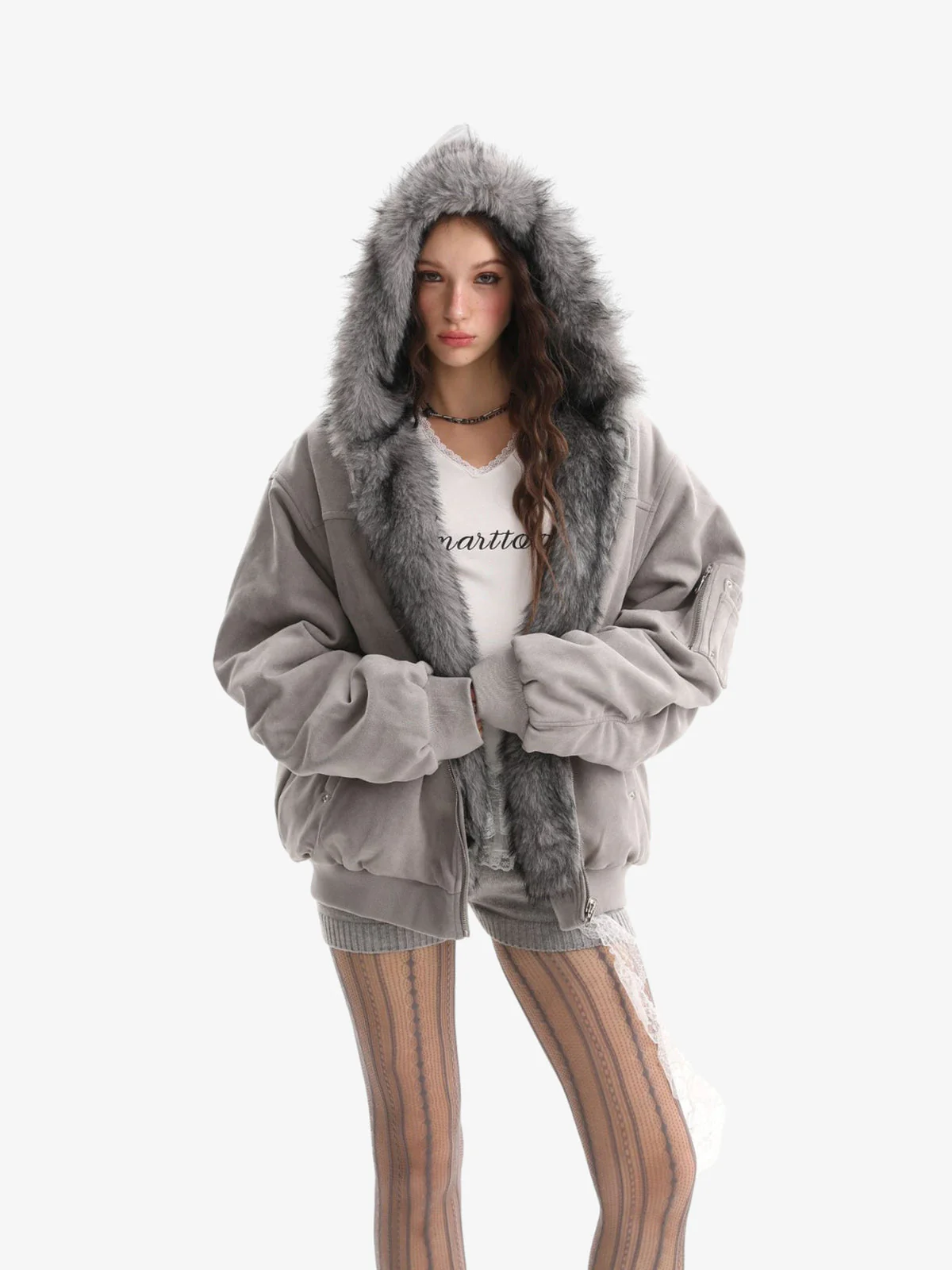 Street Fur Reversible Hooded Jacket - 2493 - Image 5