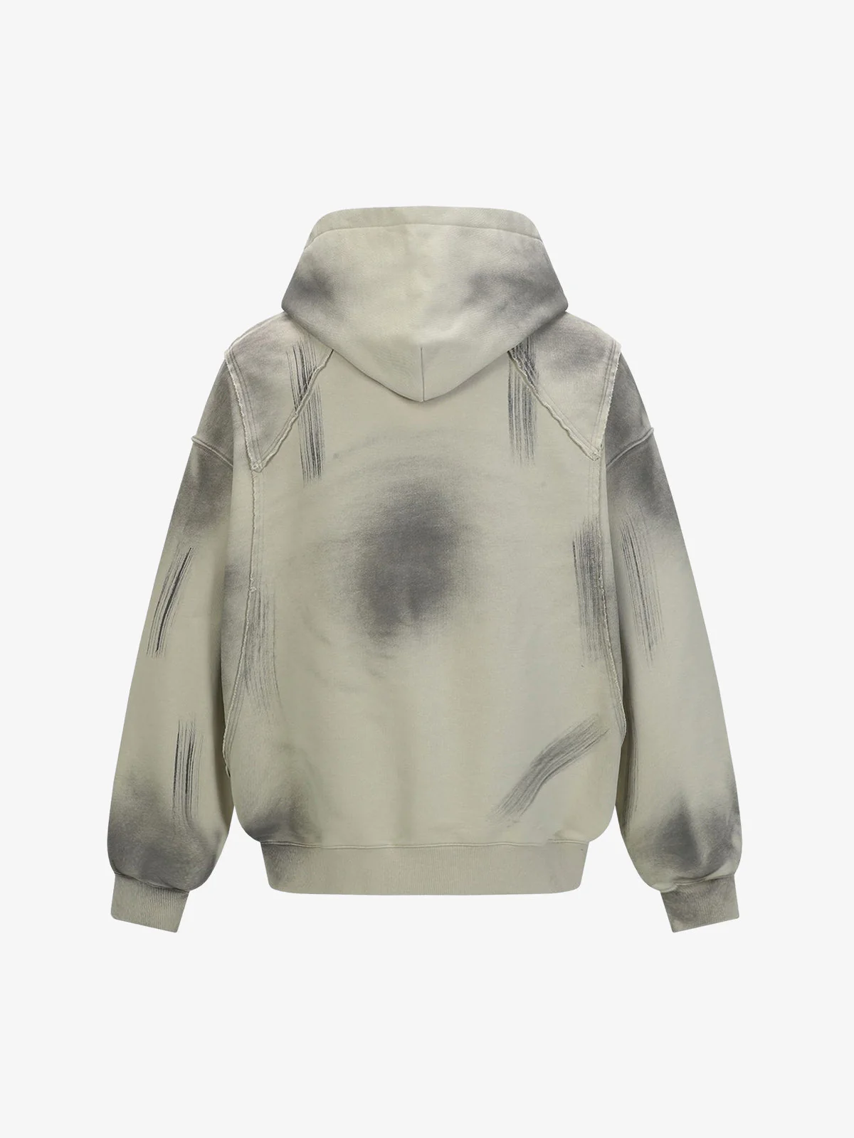 Hip-Hop Wasteland Ink-Dyed Raw Edge Hoodie - Image 3