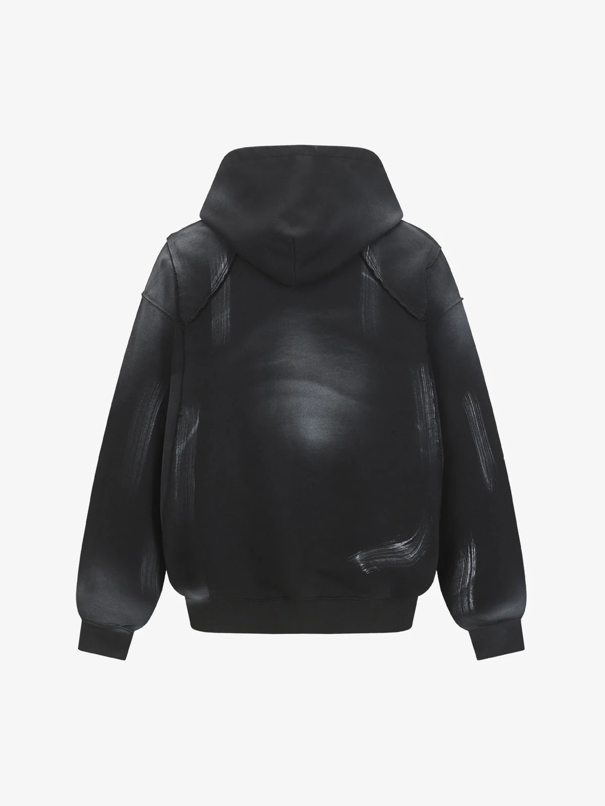 Hip-Hop Wasteland Ink-Dyed Raw Edge Hoodie - Image 4