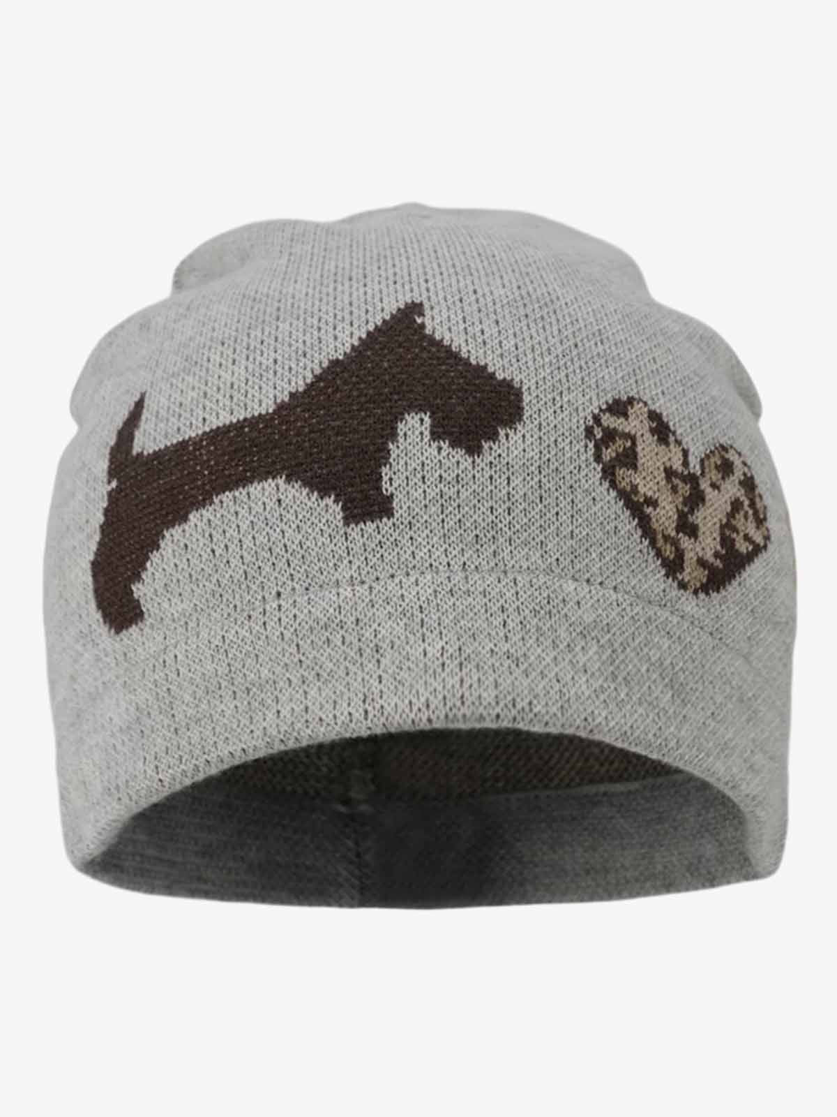 Leopard Heart & Dachshund Knit Beanie Hat - Image 2