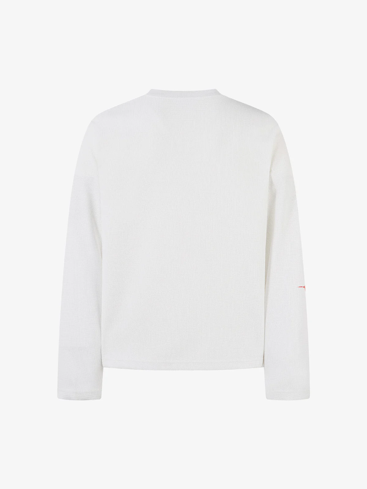 Letter Print Waffle Cross Long-Sleeved T-Shirt - Image 2