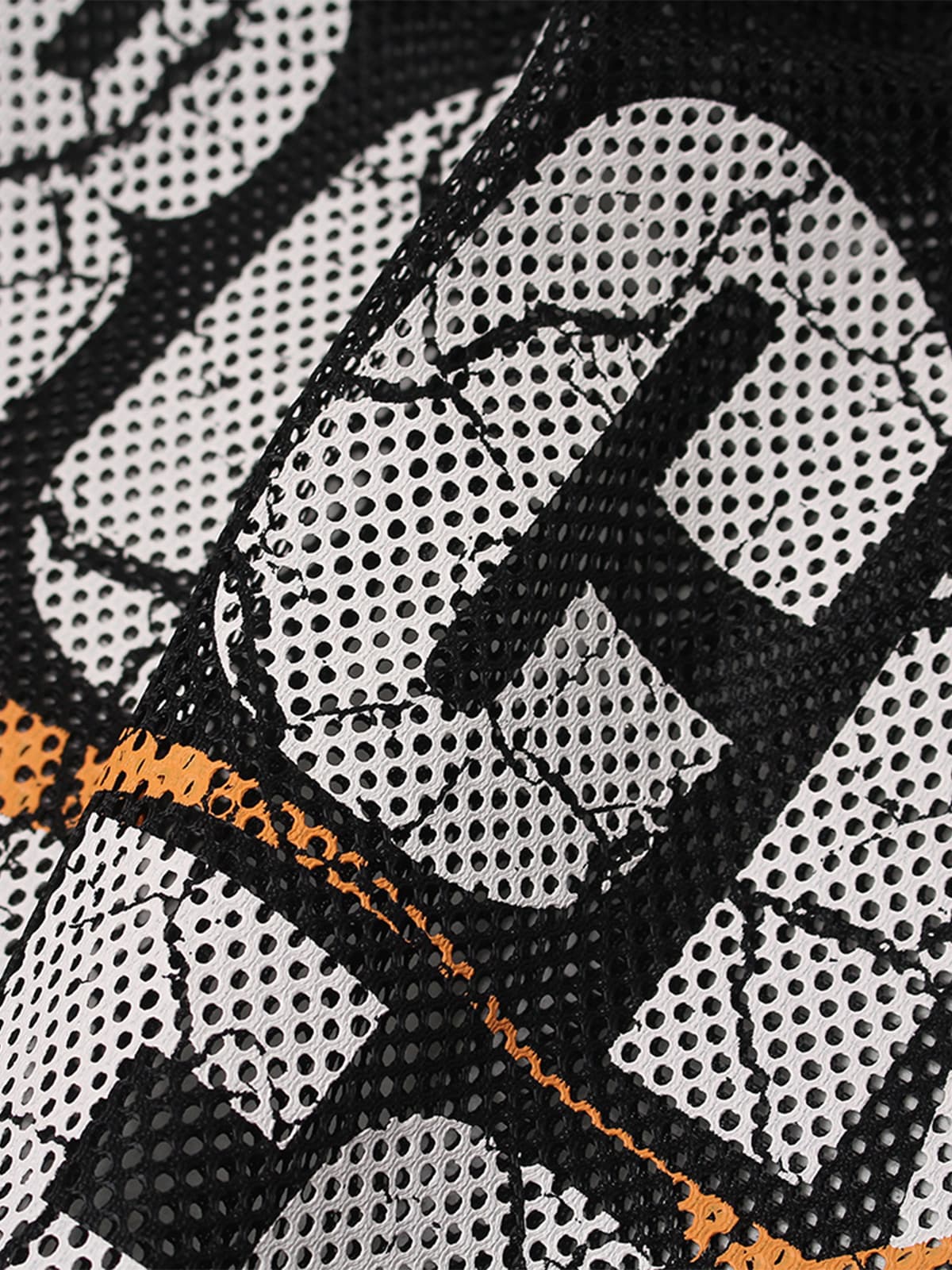 Mesh Letter Print Distressed Football Jersey T-Shirt - Image 12
