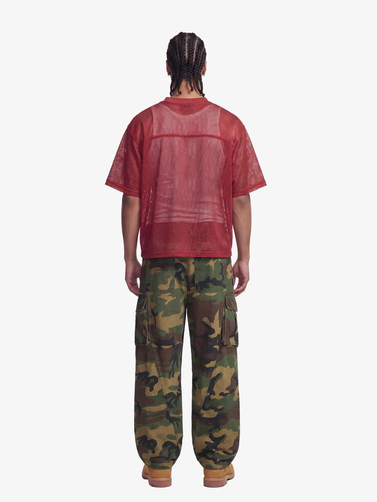 Mesh Letter Print Distressed Football Jersey T-Shirt - Image 5