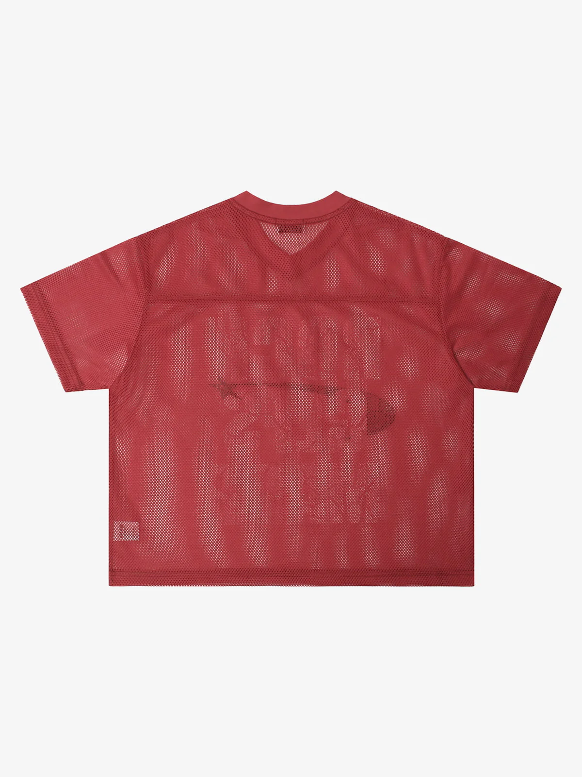 Mesh Letter Print Distressed Football Jersey T-Shirt - Image 7