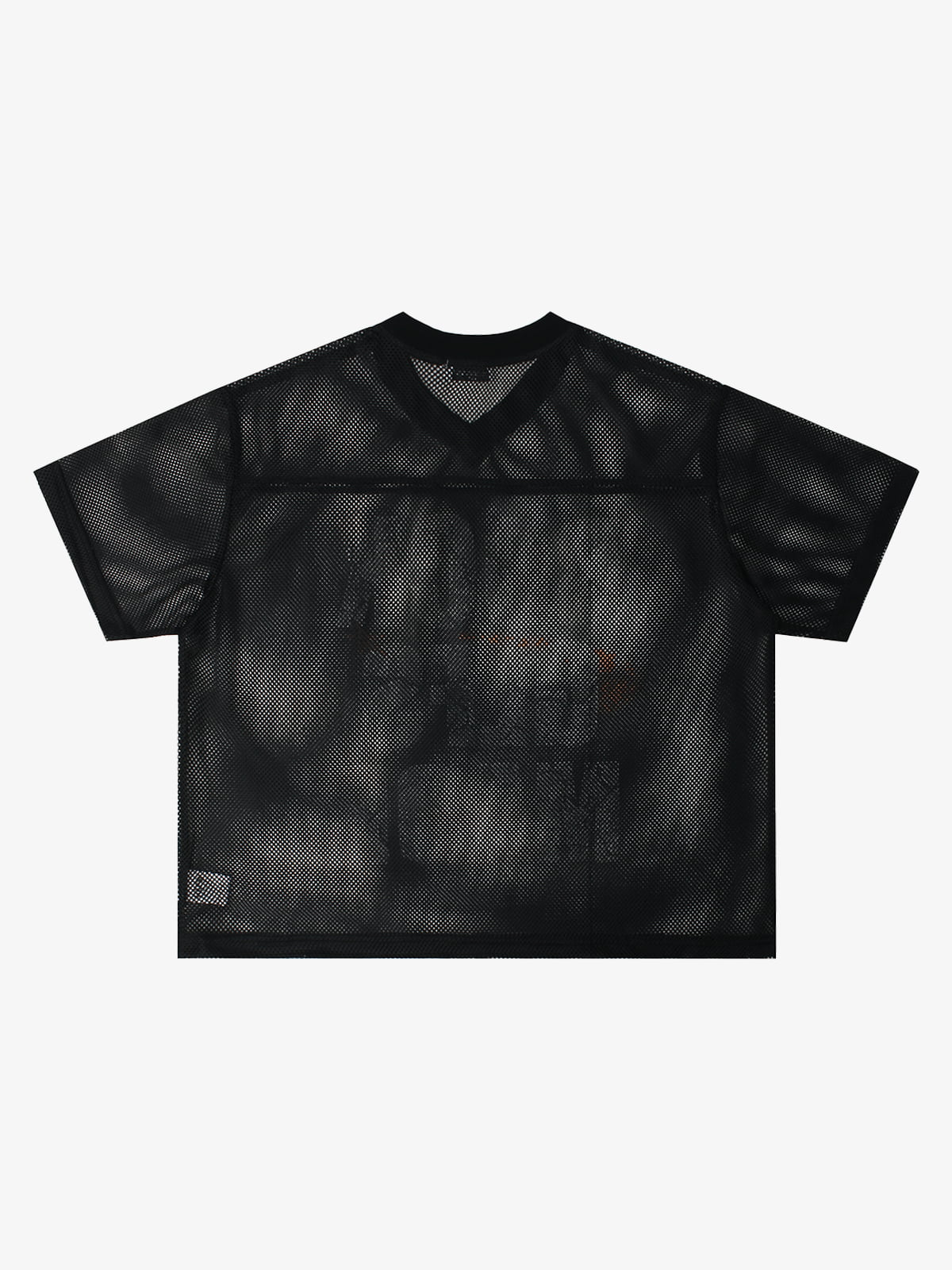 Mesh Letter Print Distressed Football Jersey T-Shirt - Image 8