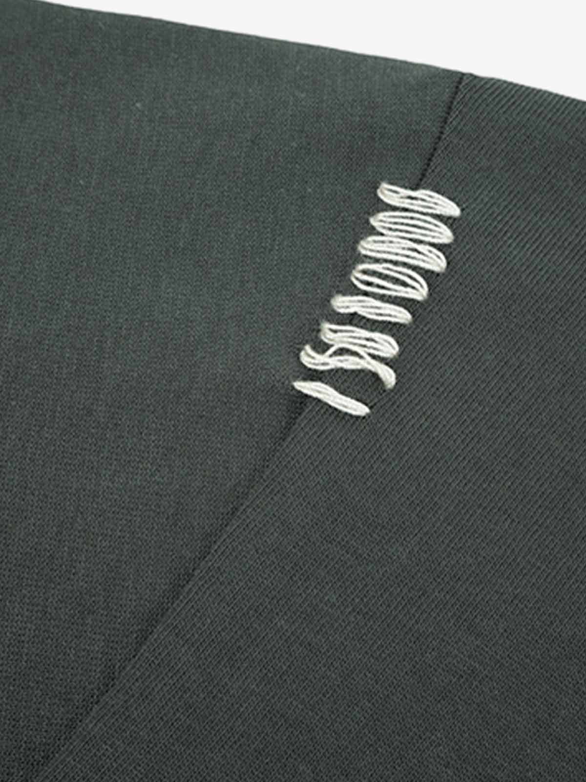 Minimal Exposed Stitch Design T-Shirt - Image 3