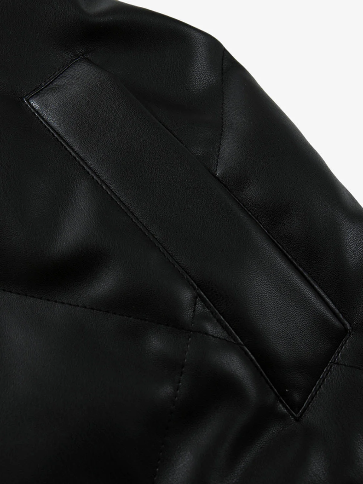 Minimalist Faux Leather Stand Collar Puffer Vest - Image 13