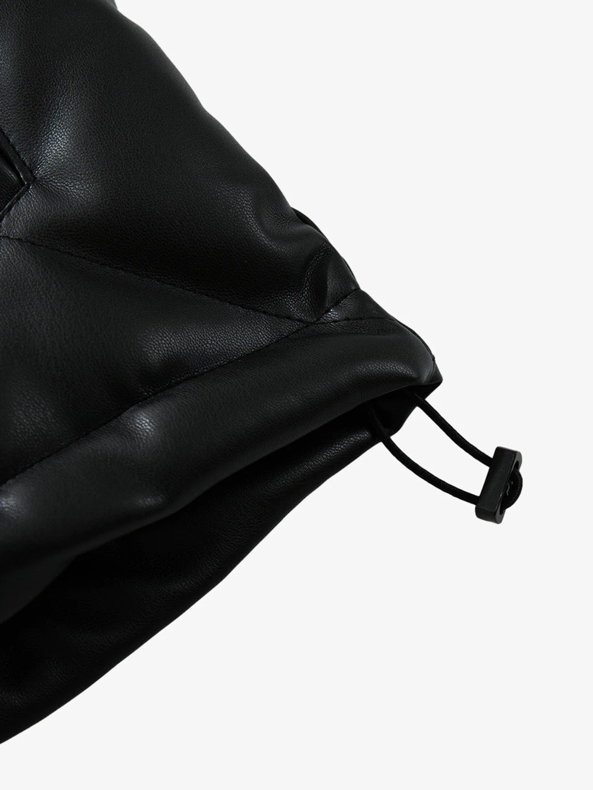 Minimalist Faux Leather Stand Collar Puffer Vest - Image 14