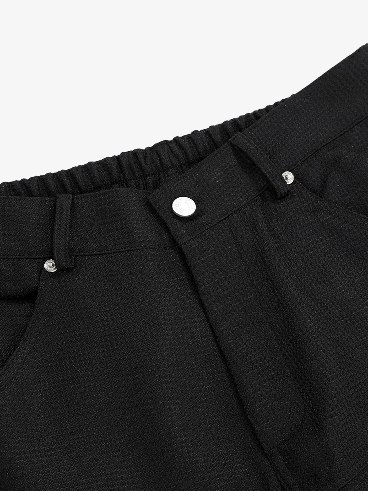 Multi-Pocket Textured Fabric Flared Pants - Image 5