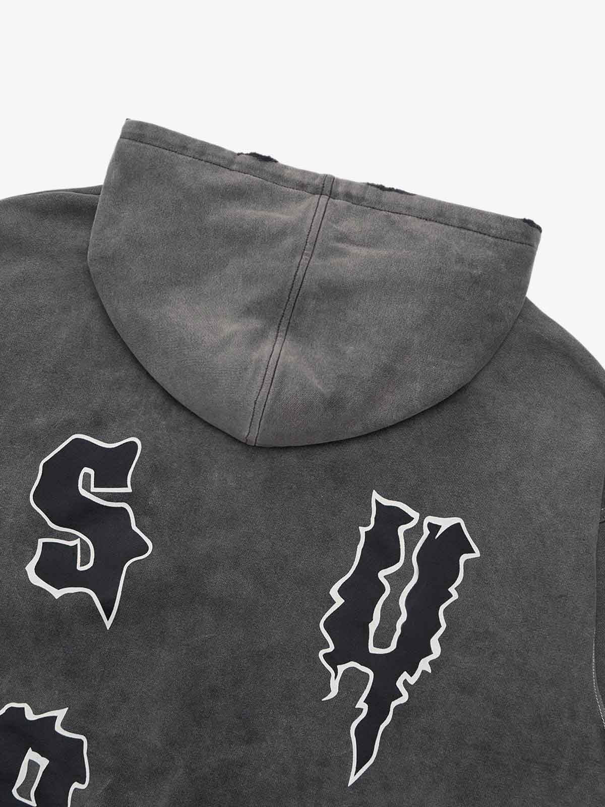 Original Distressed SPMD Graphic Cotton Hoodie - Image 10