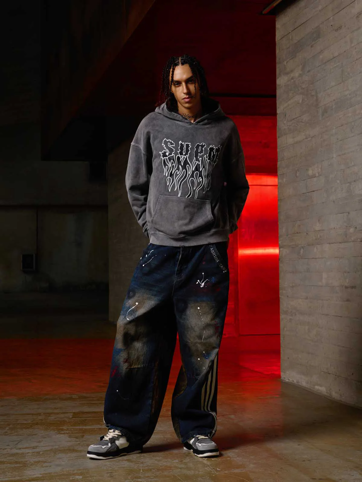 Original Distressed SPMD Graphic Cotton Hoodie - Image 7