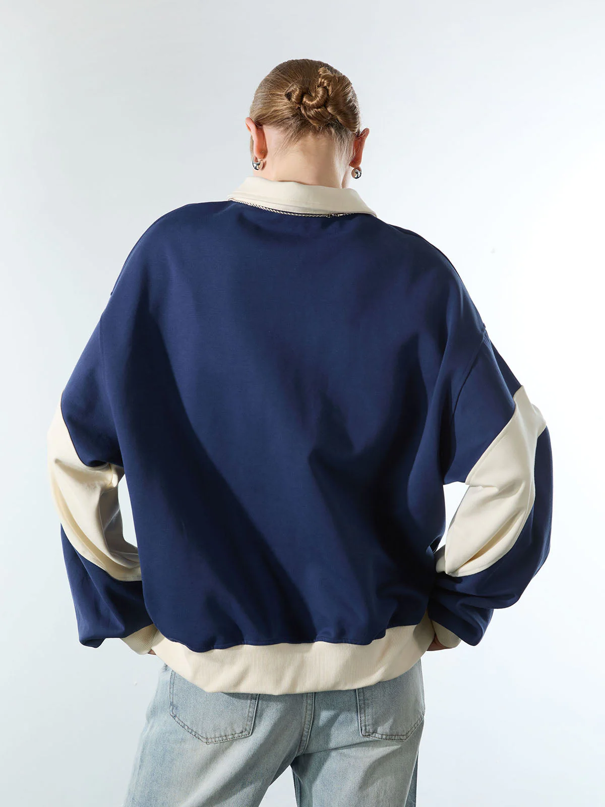 Original Racing Style Print Lapel Sweatshirt - Image 8