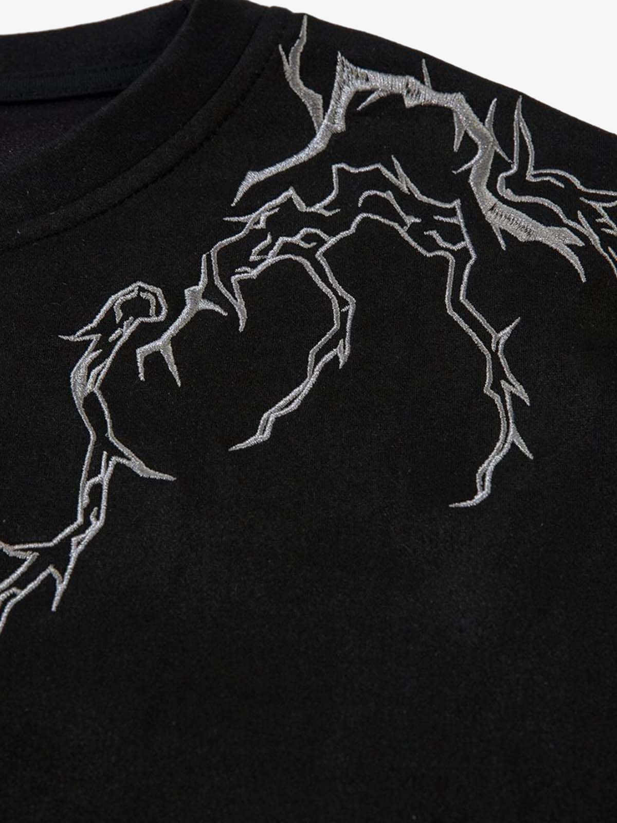 Thorn Embroidery Suede T-Shirt - Image 6