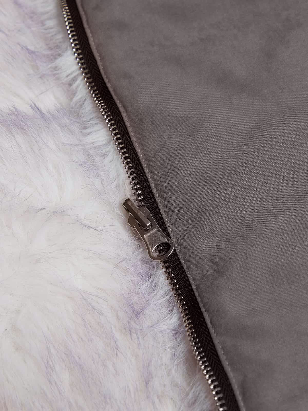 Oversized Reversible Fur Hooded Jacket - 2544 - Image 14