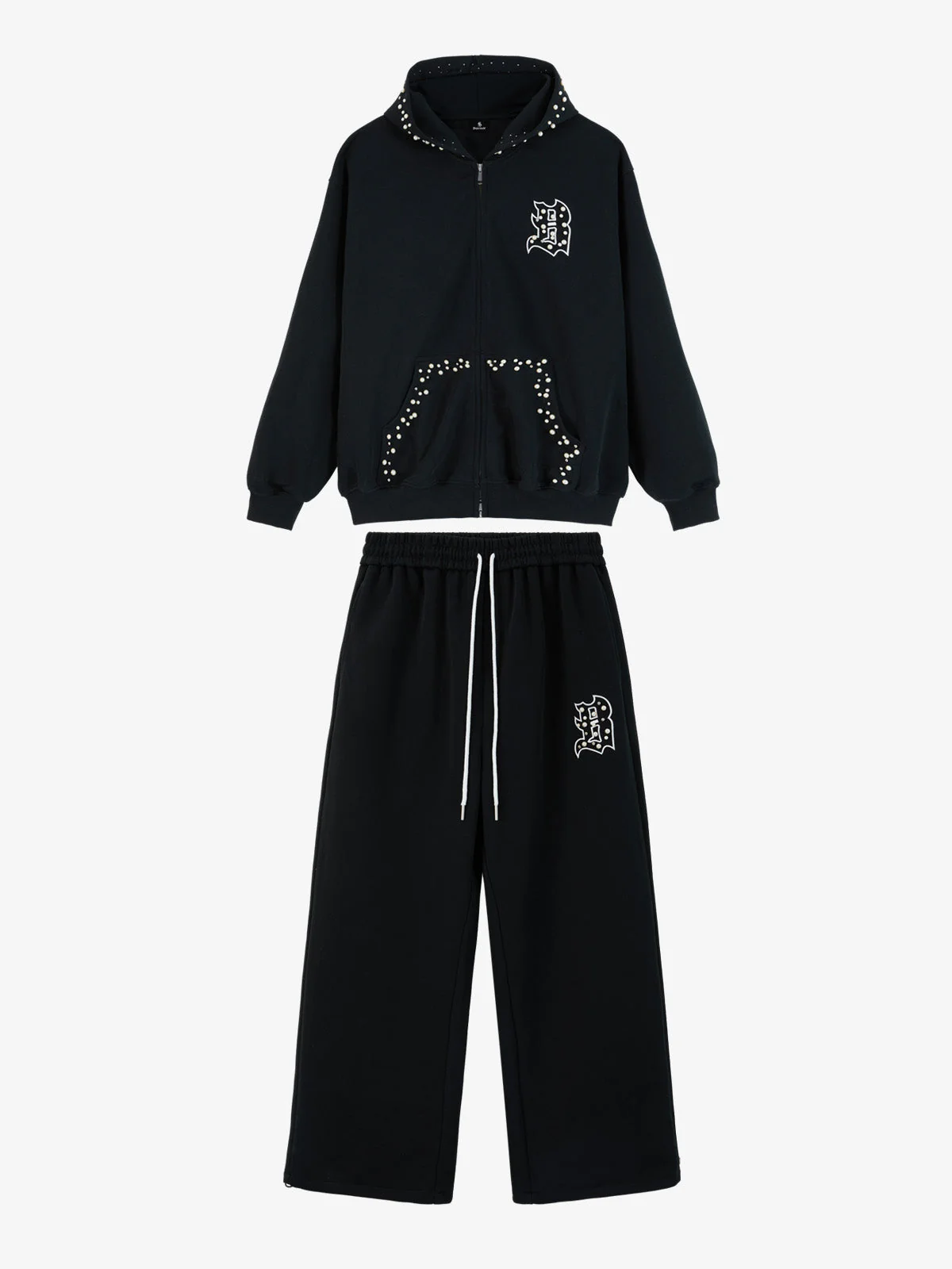Supermade Pearl Embellished Zip Up Set - 2596 - Image 3