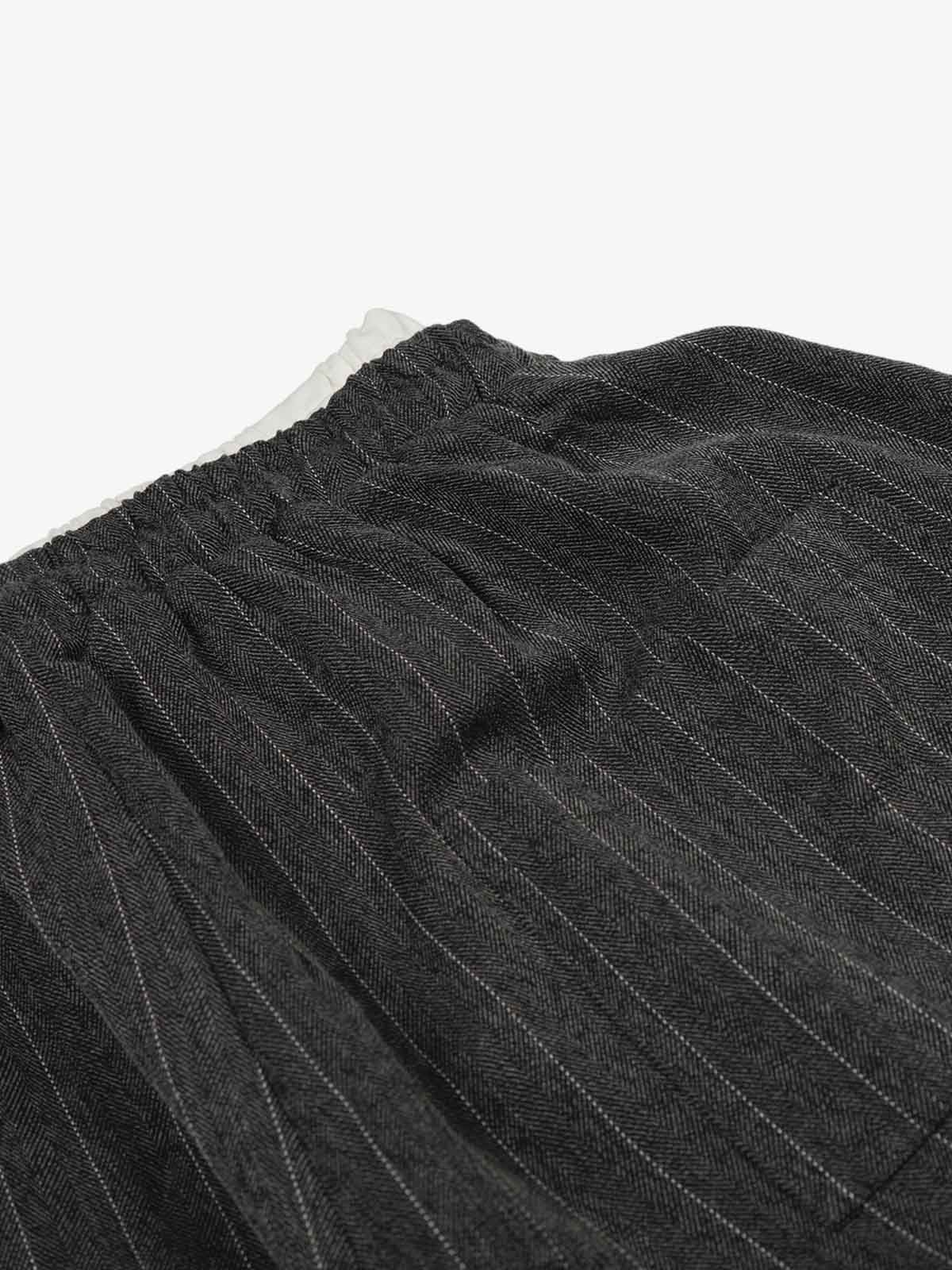 Pinstripe Elastic Waist Wide Leg Pants - Image 9