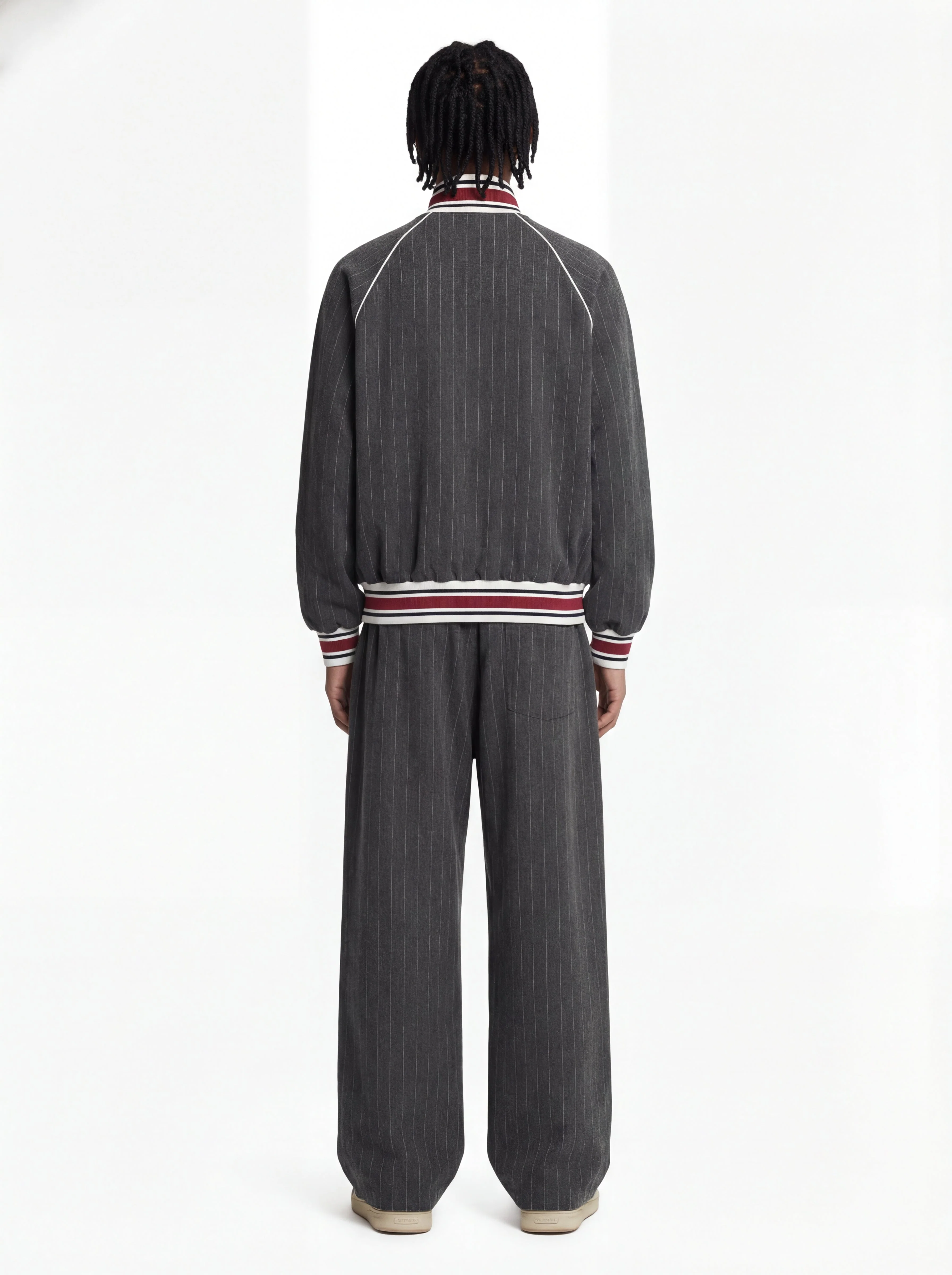 Pinstripe Vertical Embroidery Track Jacket - Image 7