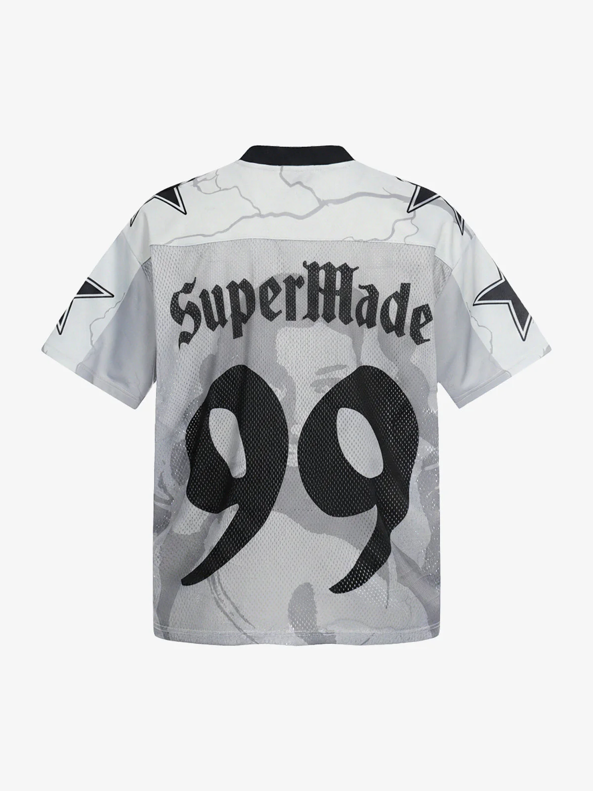Portrait Graphic Star Print 99 Gothic Font Mesh Jersey T-Shirt - 2601 - Image 6