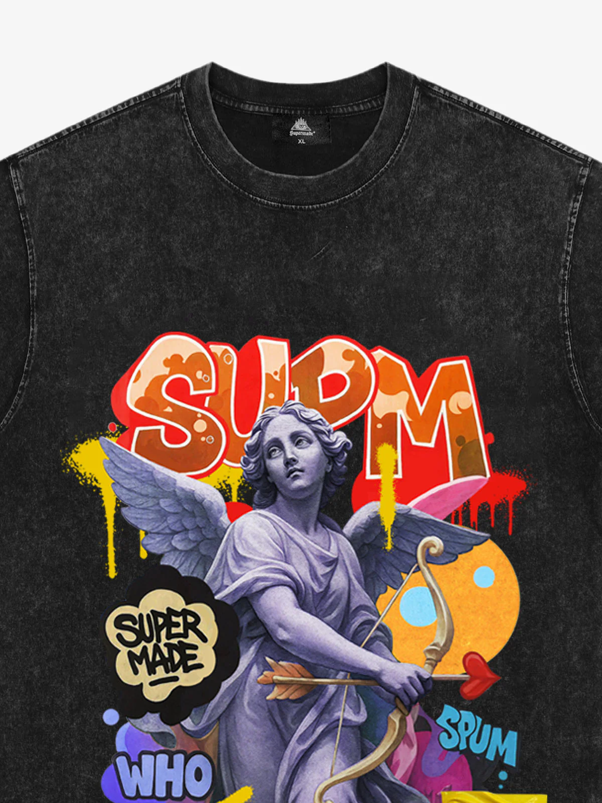 Retro Angel Statue Graffiti T-Shirt - Image 12