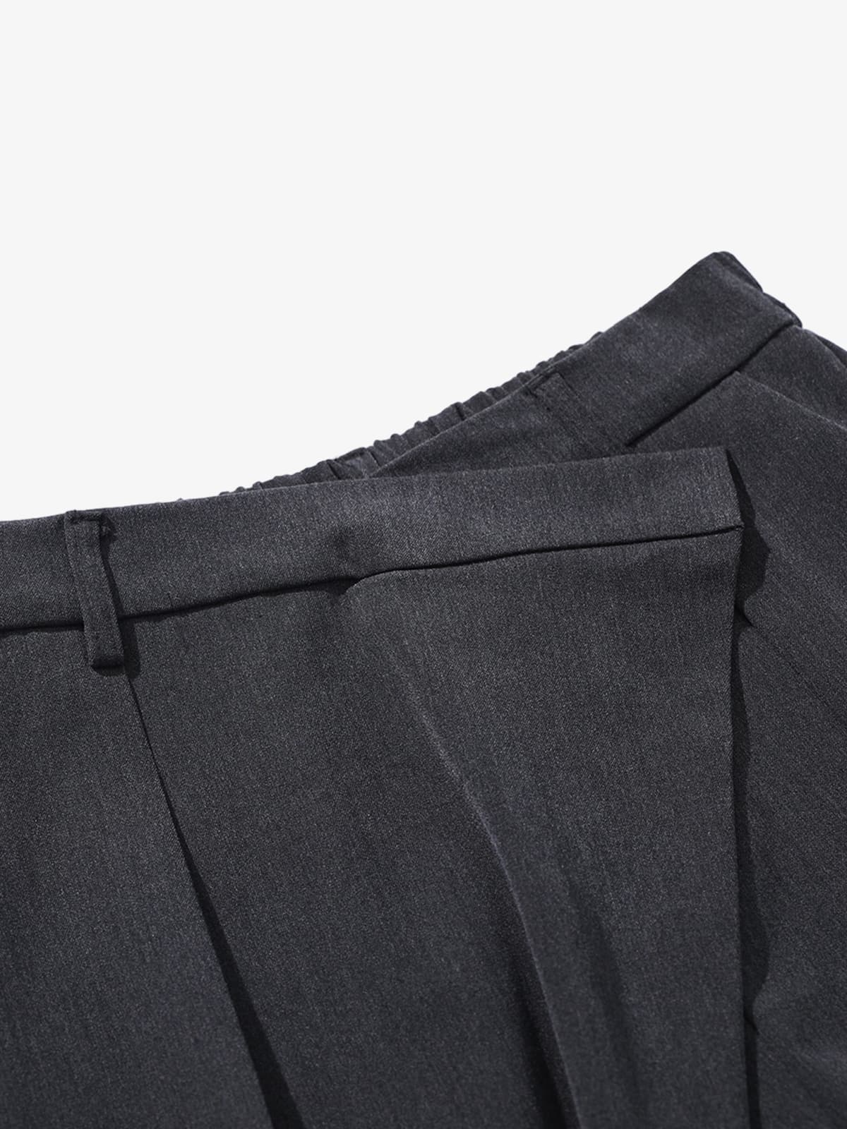 Retro Asymmetric Waist Loose Wide-Leg Trousers - Image 8