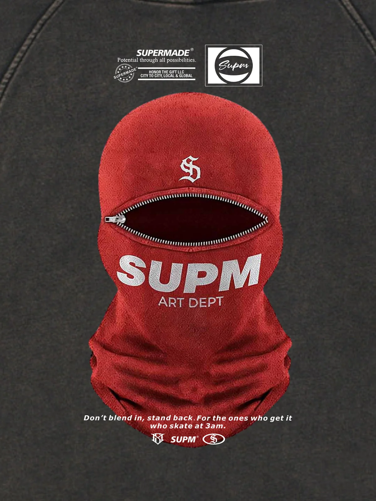 Retro Bandit Hat Graphic Distressed Cropped Hoodie - Image 10