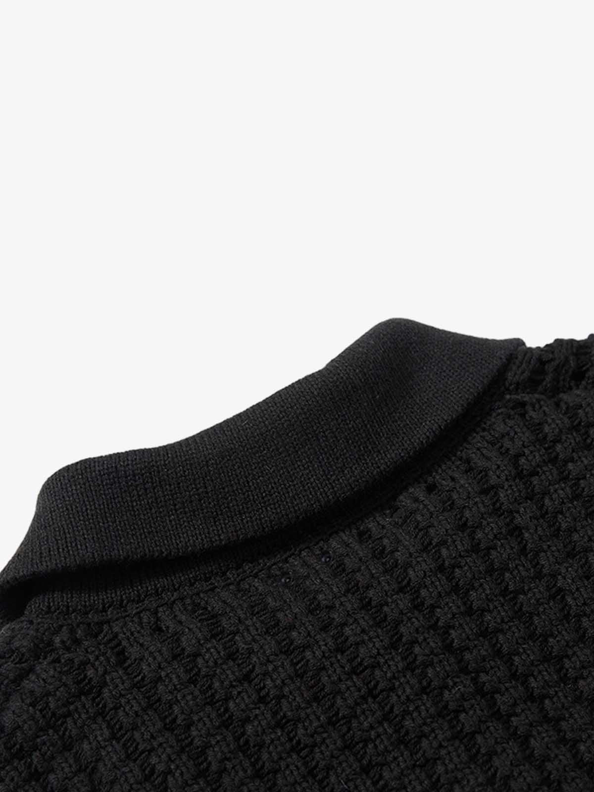 Retro Cable Knit Button-Up Collared Cardigan Sweater - Image 6