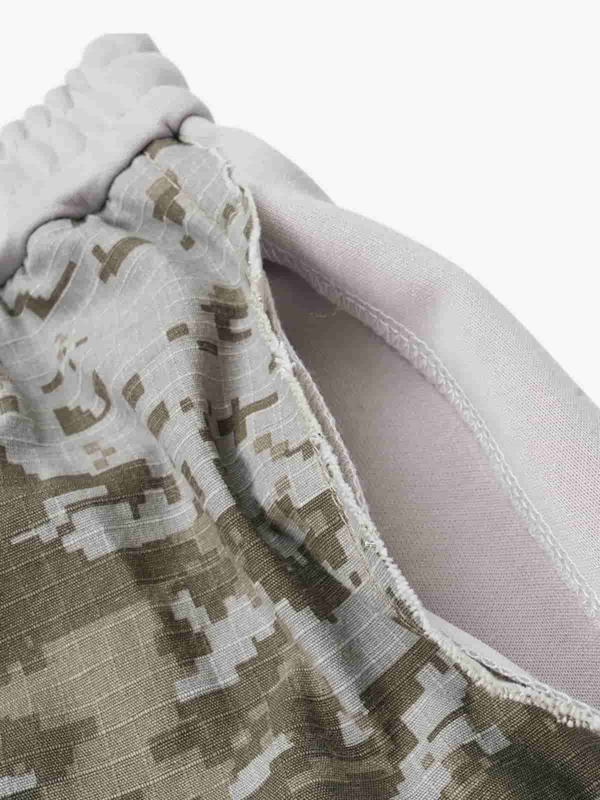 Retro Camouflage Star Patch Colorblock Casual Pants - Image 5