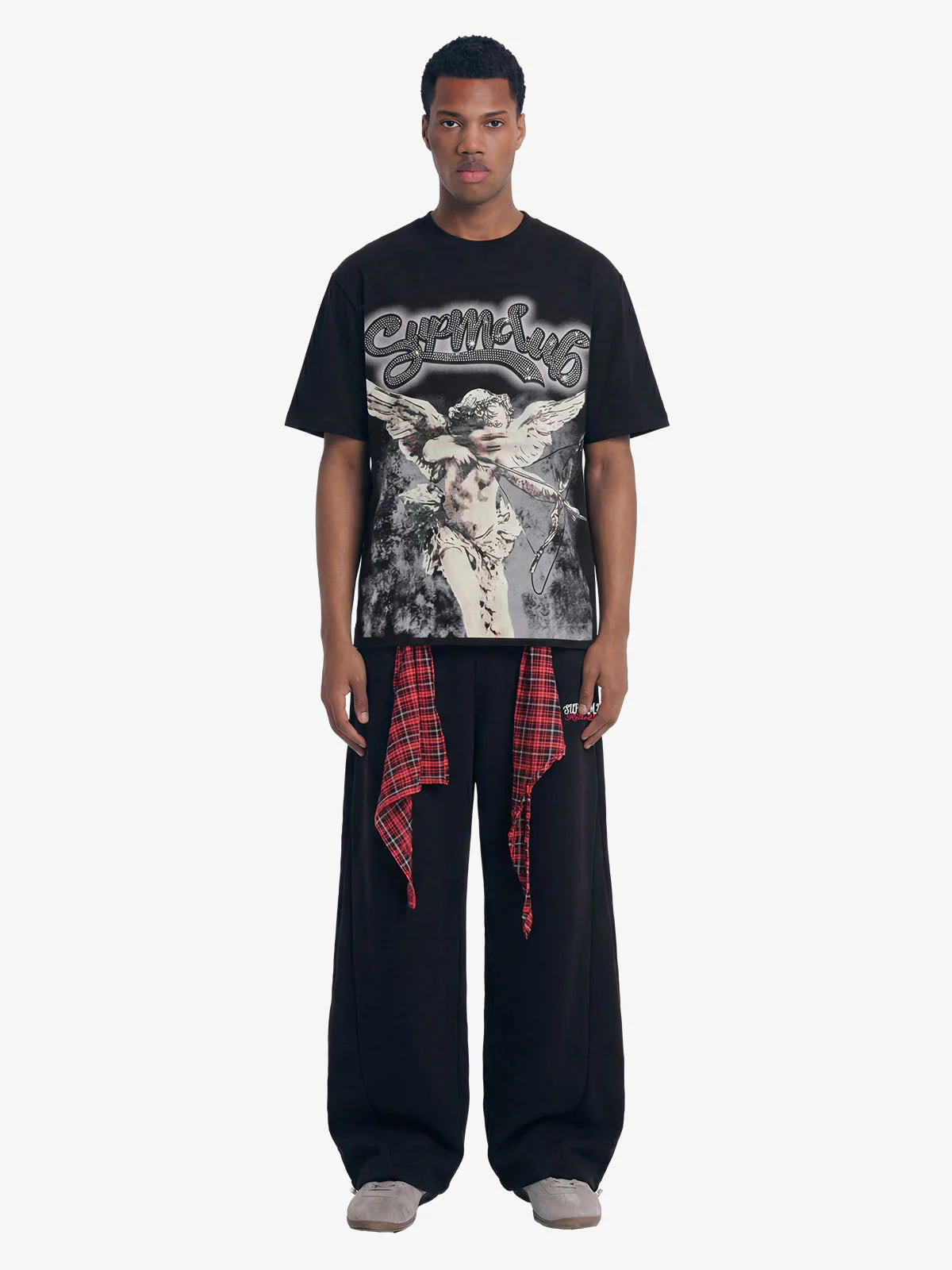 Retro Cupid Rhinestone Graphic T-Shirt - Image 4