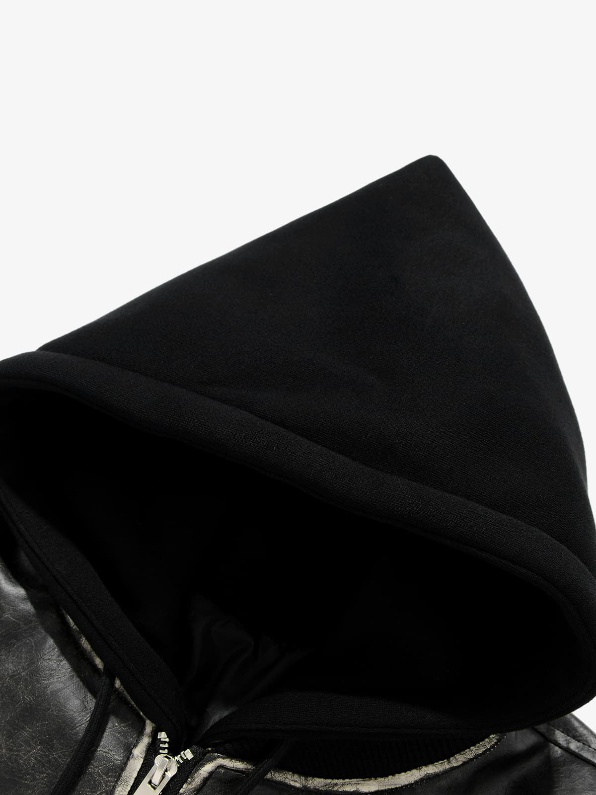 Retro Distressed Washed PU Leather Cotton Jacket - Image 13